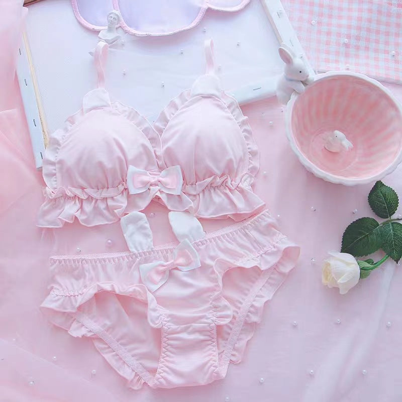 Rabbit Ears Design Very Elagant Soft Light Padded Bra Set
