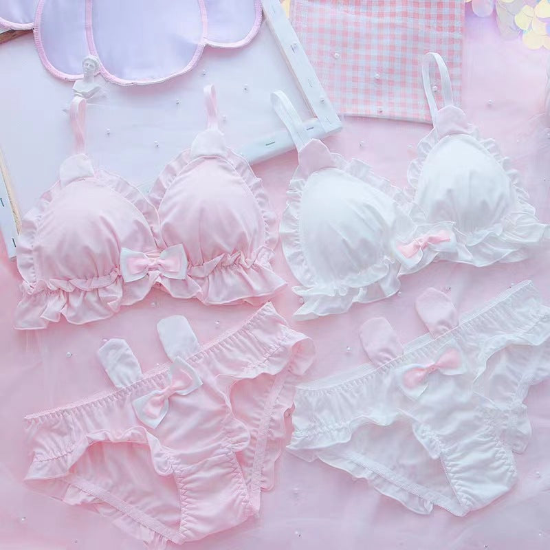 Rabbit Ears Design Very Elagant Soft Light Padded Bra Set