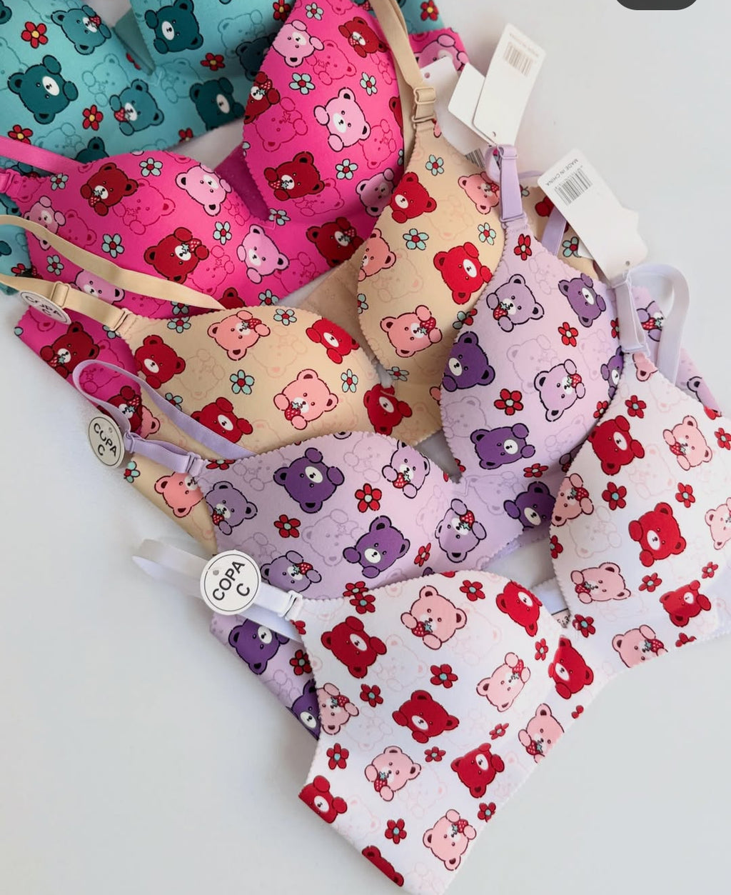Vibrant Padded Lingerie Set -(Pack of 3) Mixed Prints & Colorful