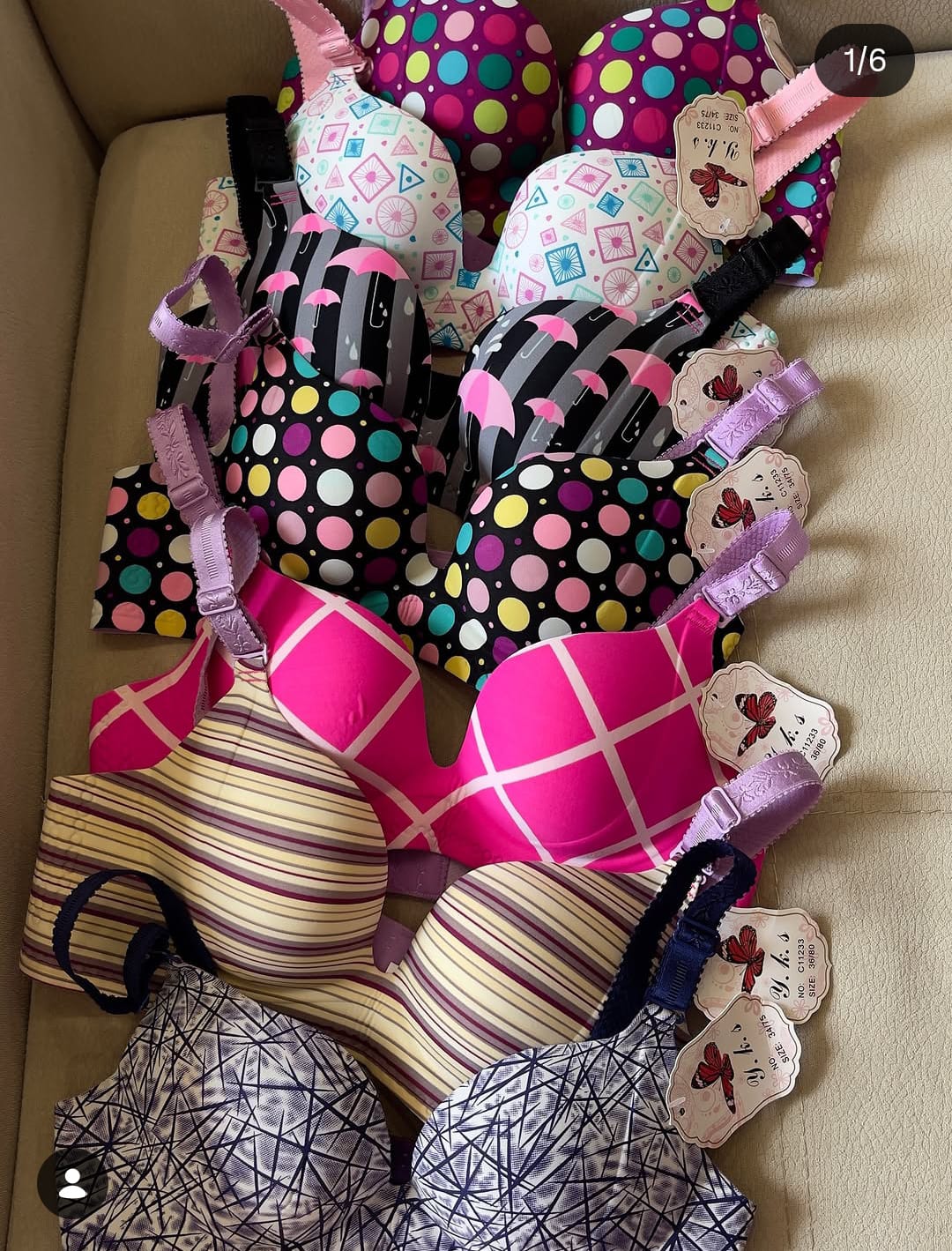 Vibrant Padded Lingerie Set -(Pack of 3) Mixed Prints & Colorful