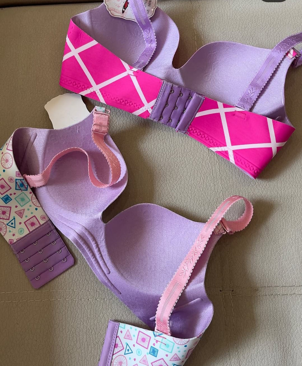 Vibrant Padded Lingerie Set -(Pack of 3) Mixed Prints & Colorful