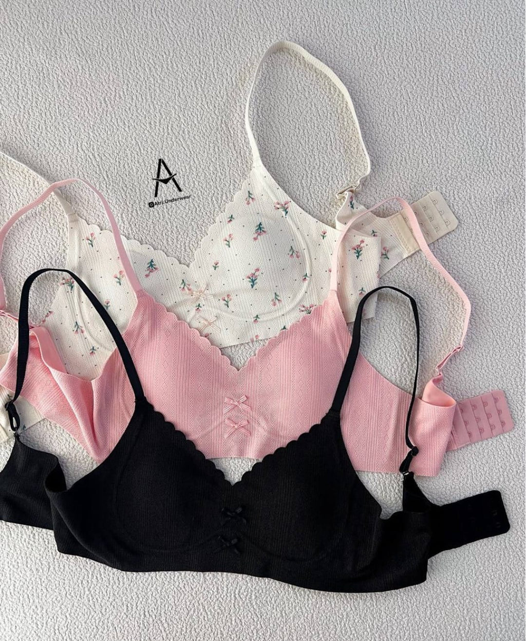 Pack of 3  Summer French Floral bra