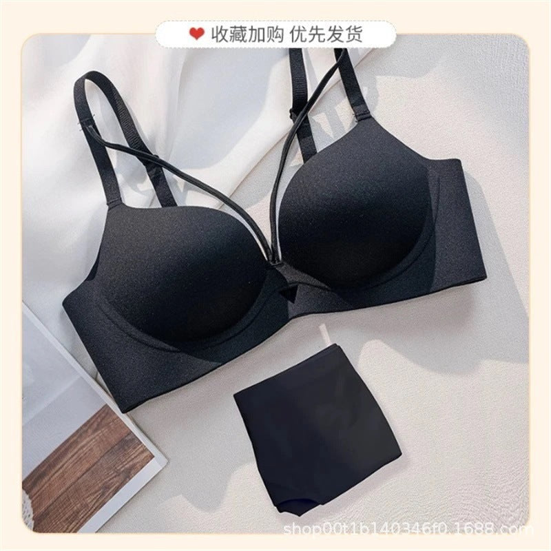 Elastane Foamy Double Padded Front Stripped Bra Set