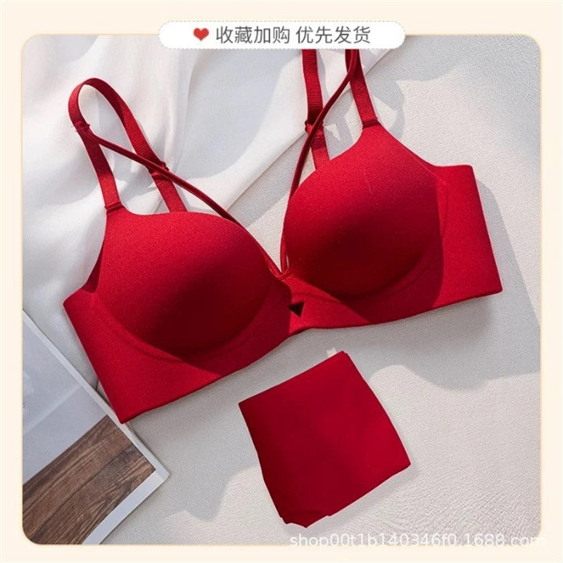 Elastane Foamy Double Padded Front Stripped Bra Set